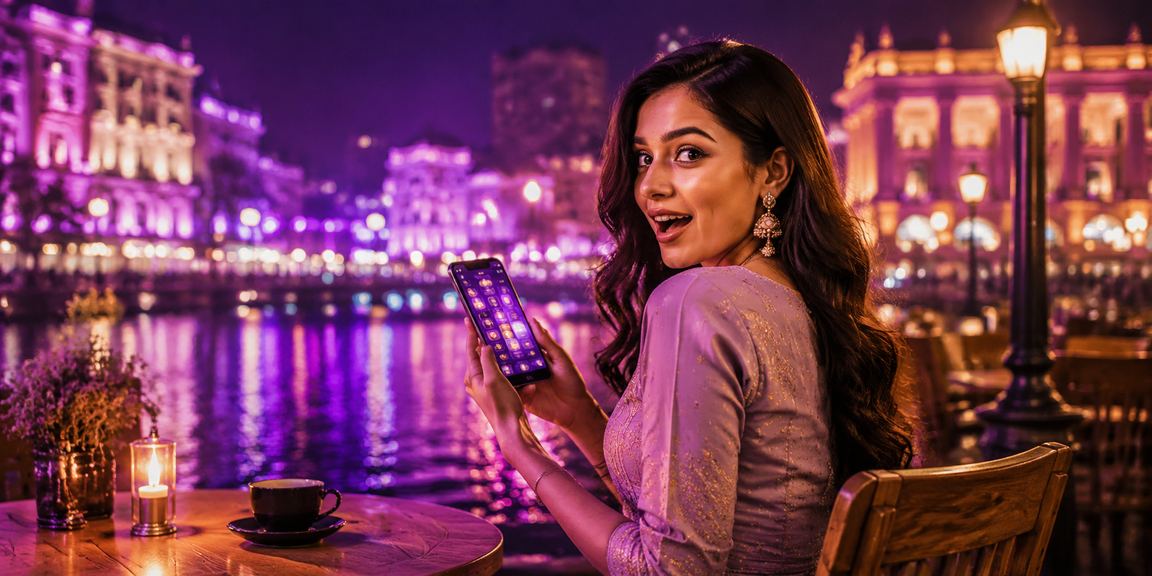 Mobile casino gaming at Connaught Place Delhi in traditional attire